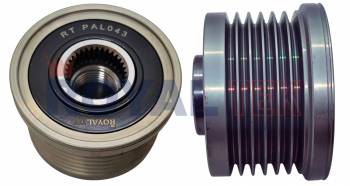 POLEA ALTERNADOR ROYALTEK MITSUBISHI CARISMA 1.9D RENAULT F9Q ESPACE 1.9 DCI LAGUNA 1.9 DCI MASTER 1.9 2.2 DCI TRAFIC 1.9 DCI / DIAMETRO INTERNO 49 / DIAMETRO EXTERNO 54 / ALTURA 38.5 / 6 CANALES --- OEM 335331 F22964310 F2296433 F2296437 2547655 593514 5410